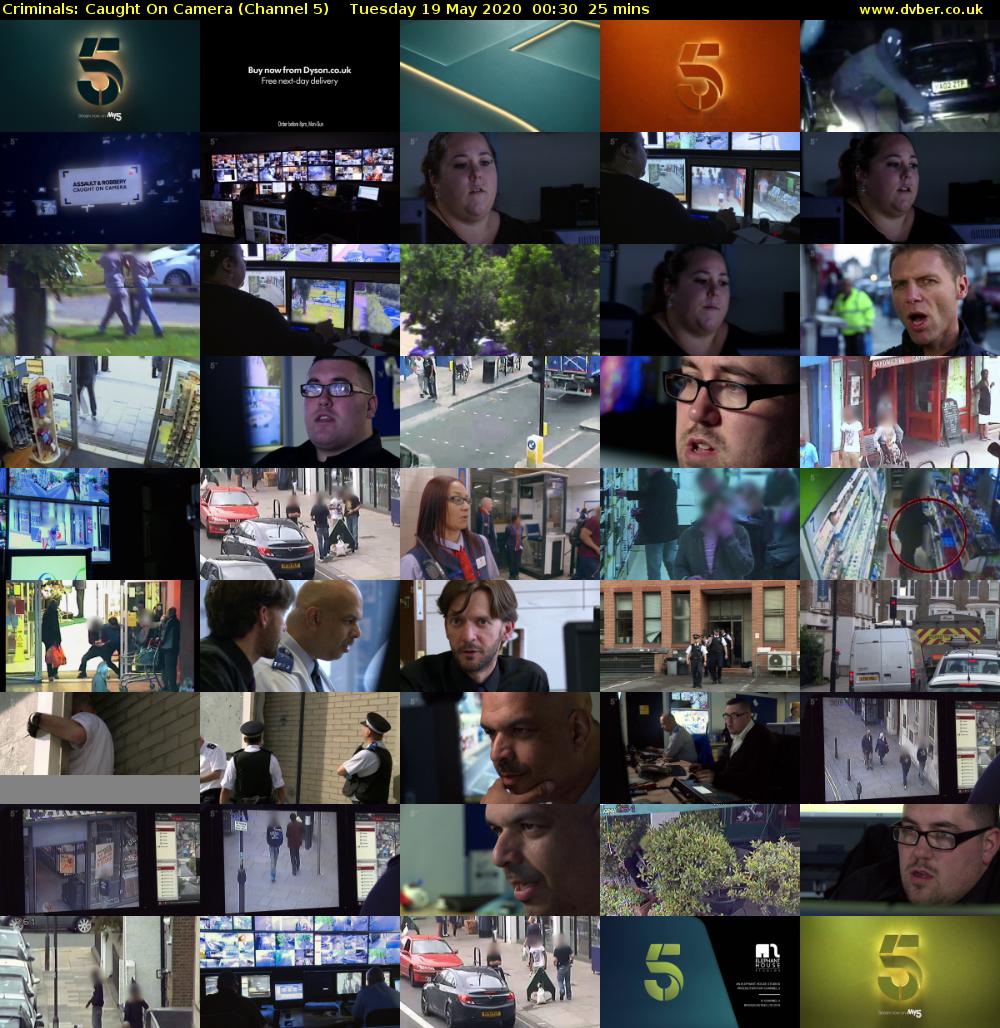 Criminals: Caught On Camera (Channel 5) Tuesday 19 May 2020 00:30 - 00:55