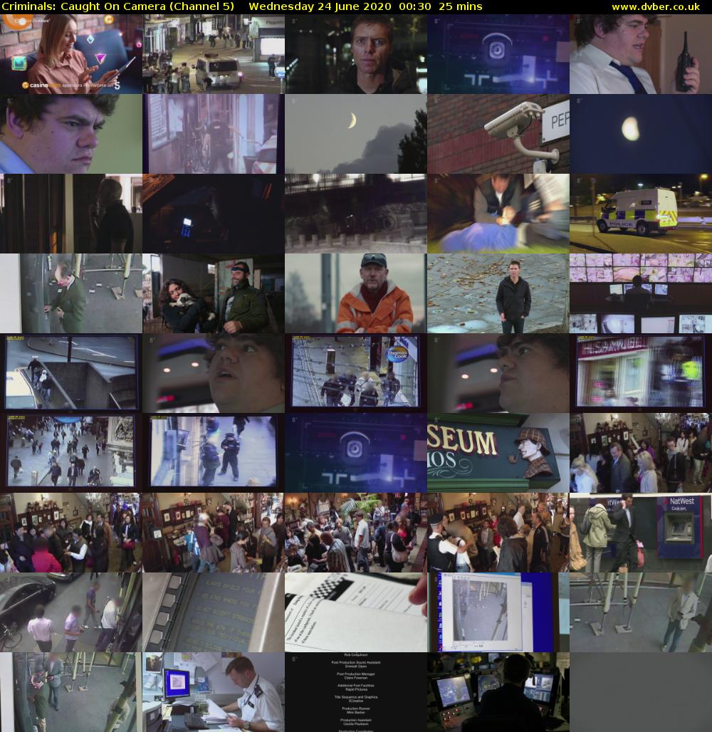 Criminals: Caught On Camera (Channel 5) Wednesday 24 June 2020 00:30 - 00:55
