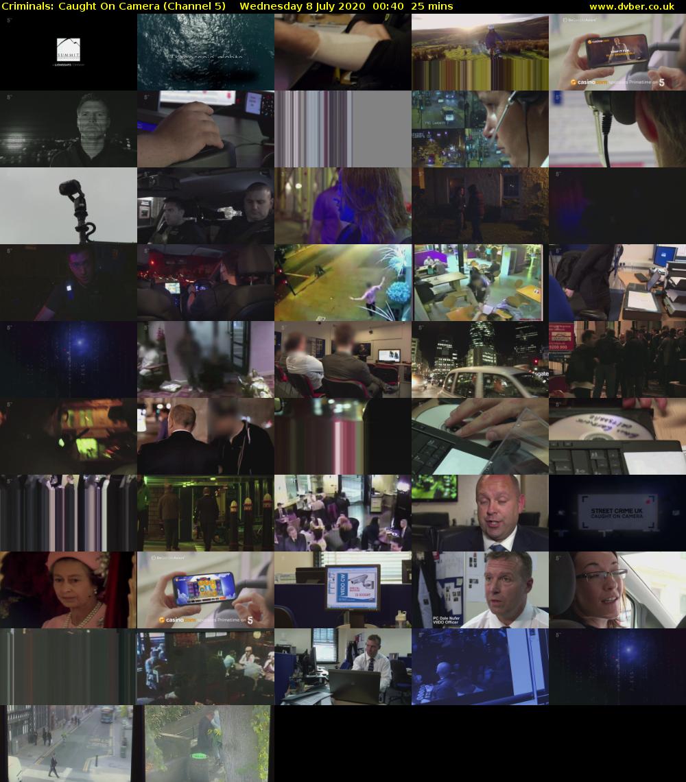 Criminals: Caught On Camera (Channel 5) Wednesday 8 July 2020 00:40 - 01:05