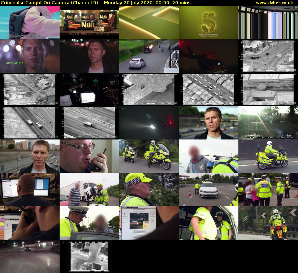 Criminals: Caught On Camera (Channel 5) Monday 20 July 2020 00:50 - 01:10