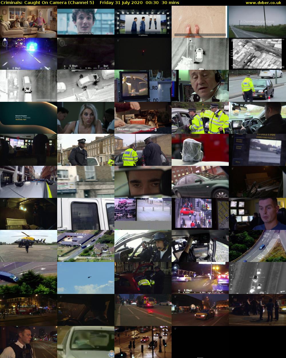 Criminals: Caught On Camera (Channel 5) Friday 31 July 2020 00:30 - 01:00