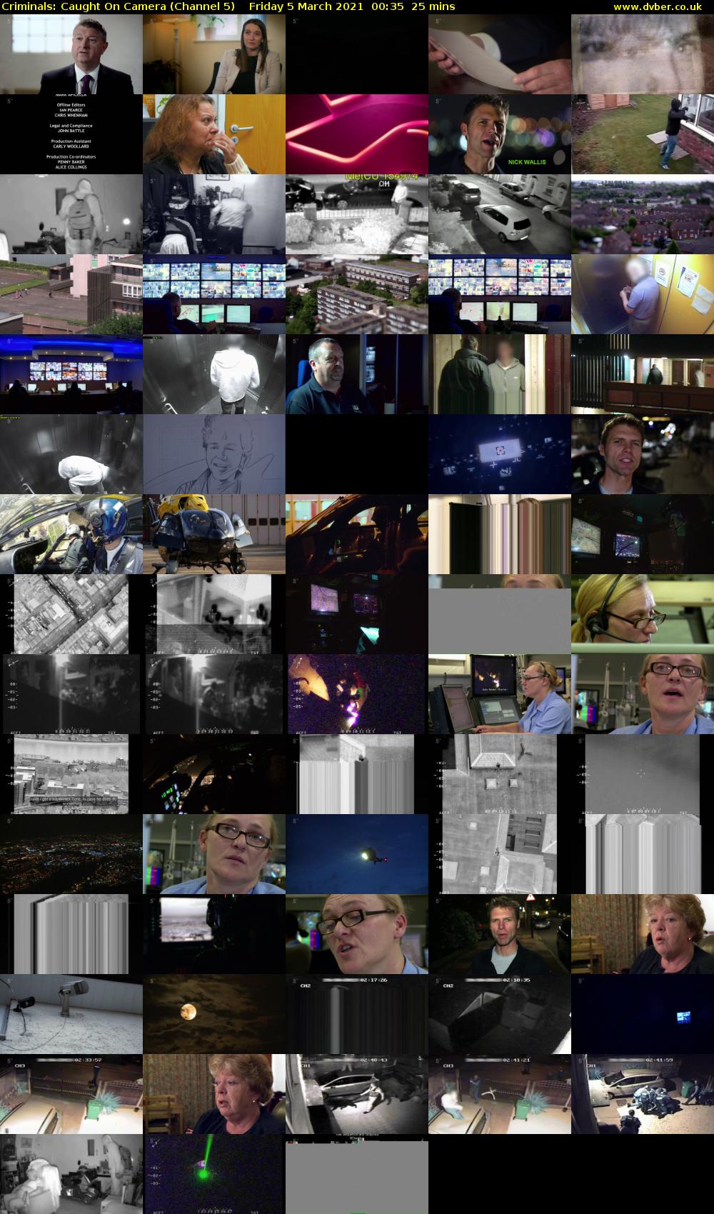 Criminals: Caught On Camera (Channel 5) Friday 5 March 2021 00:35 - 01:00
