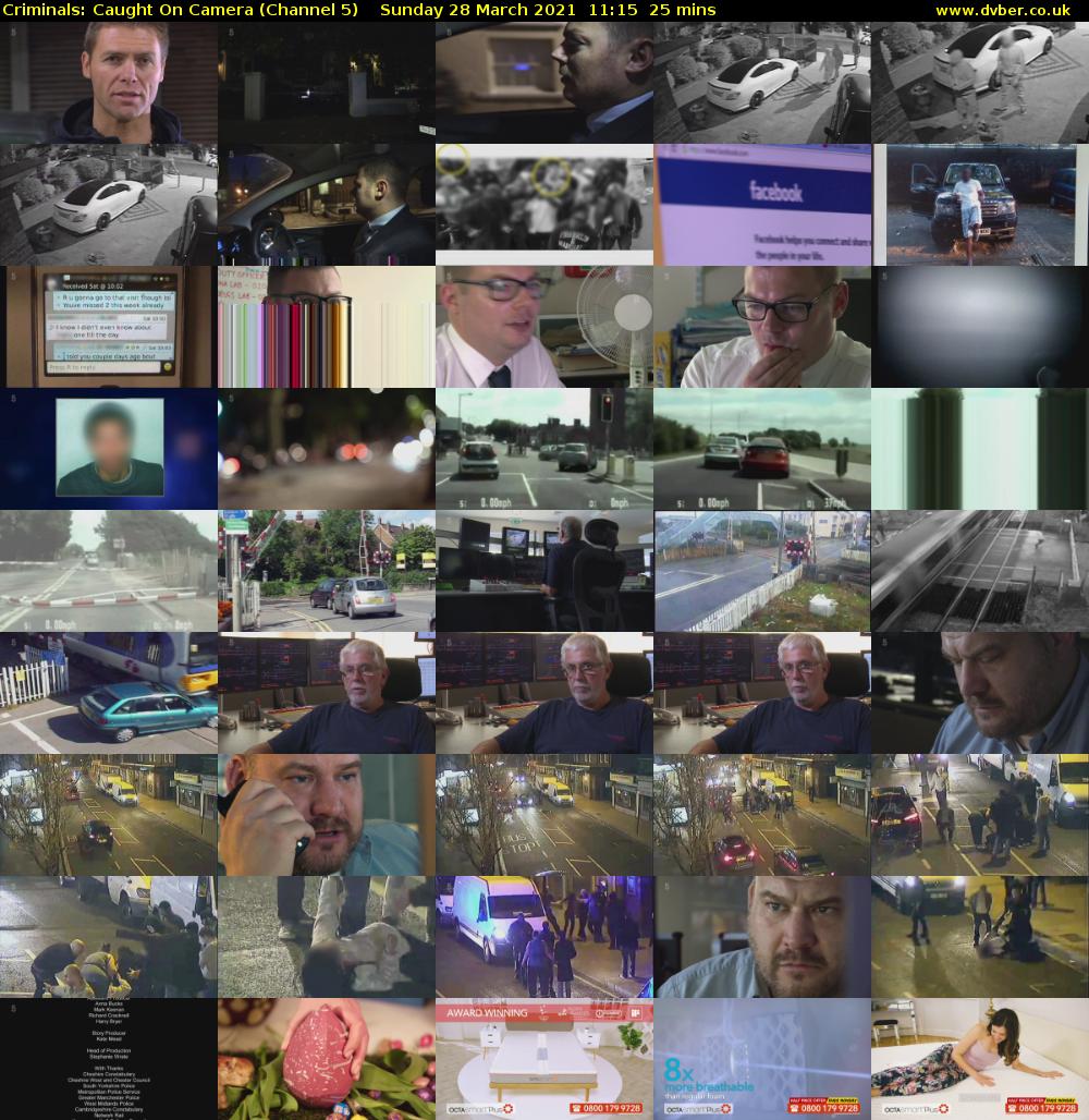 Criminals: Caught On Camera (Channel 5) Sunday 28 March 2021 11:15 - 11:40