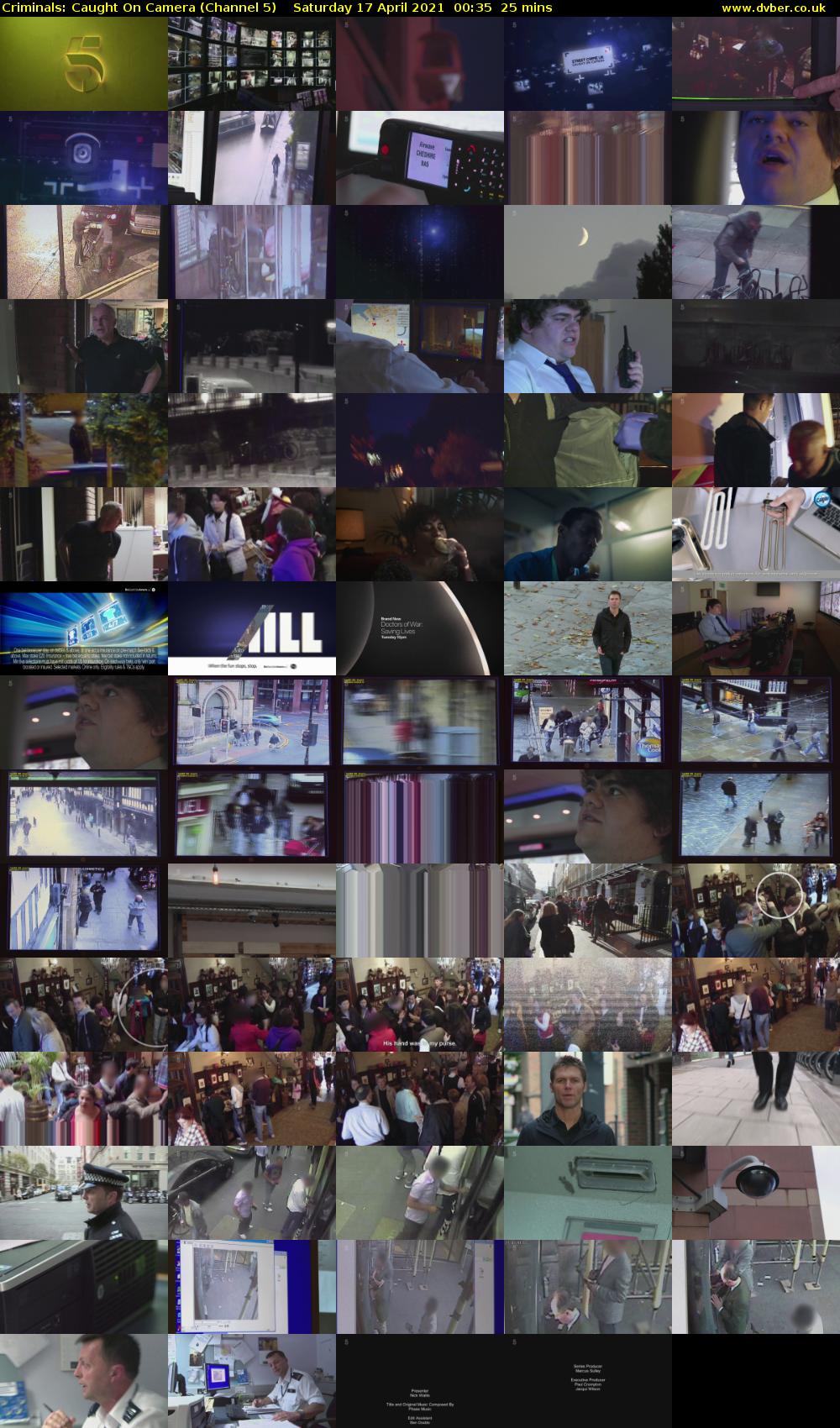 Criminals: Caught On Camera (Channel 5) Saturday 17 April 2021 00:35 - 01:00