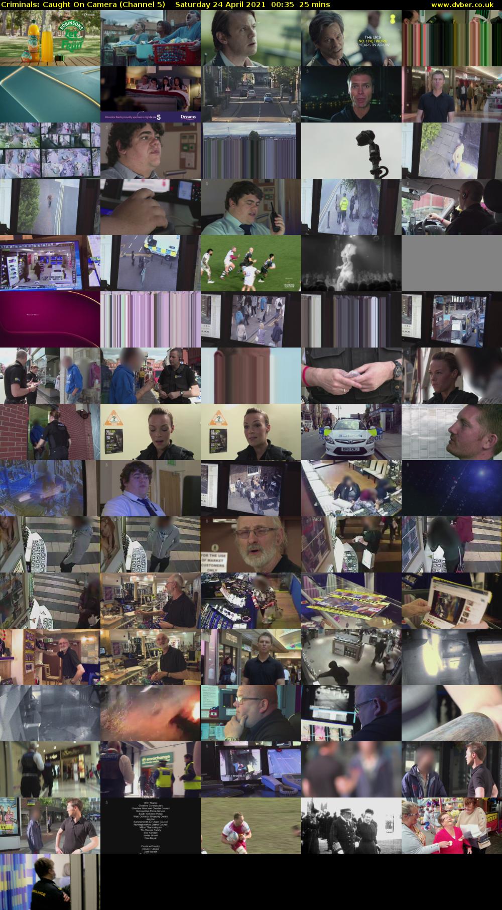 Criminals: Caught On Camera (Channel 5) Saturday 24 April 2021 00:35 - 01:00
