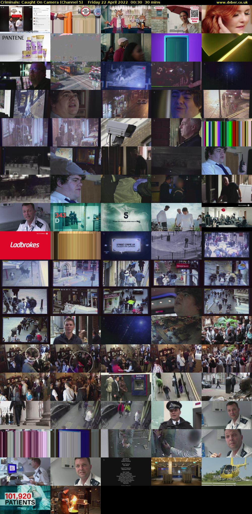Criminals: Caught On Camera (Channel 5) Friday 22 April 2022 00:30 - 01:00