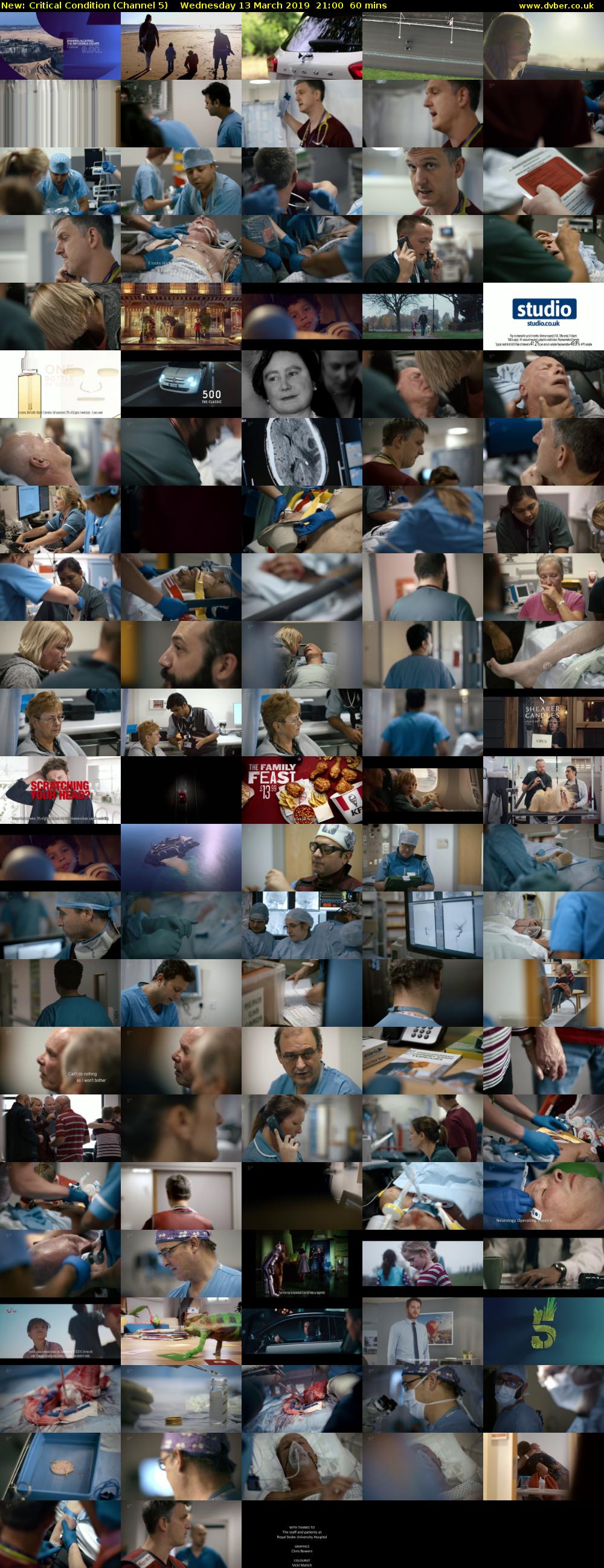 Critical Condition (Channel 5) Wednesday 13 March 2019 21:00 - 22:00