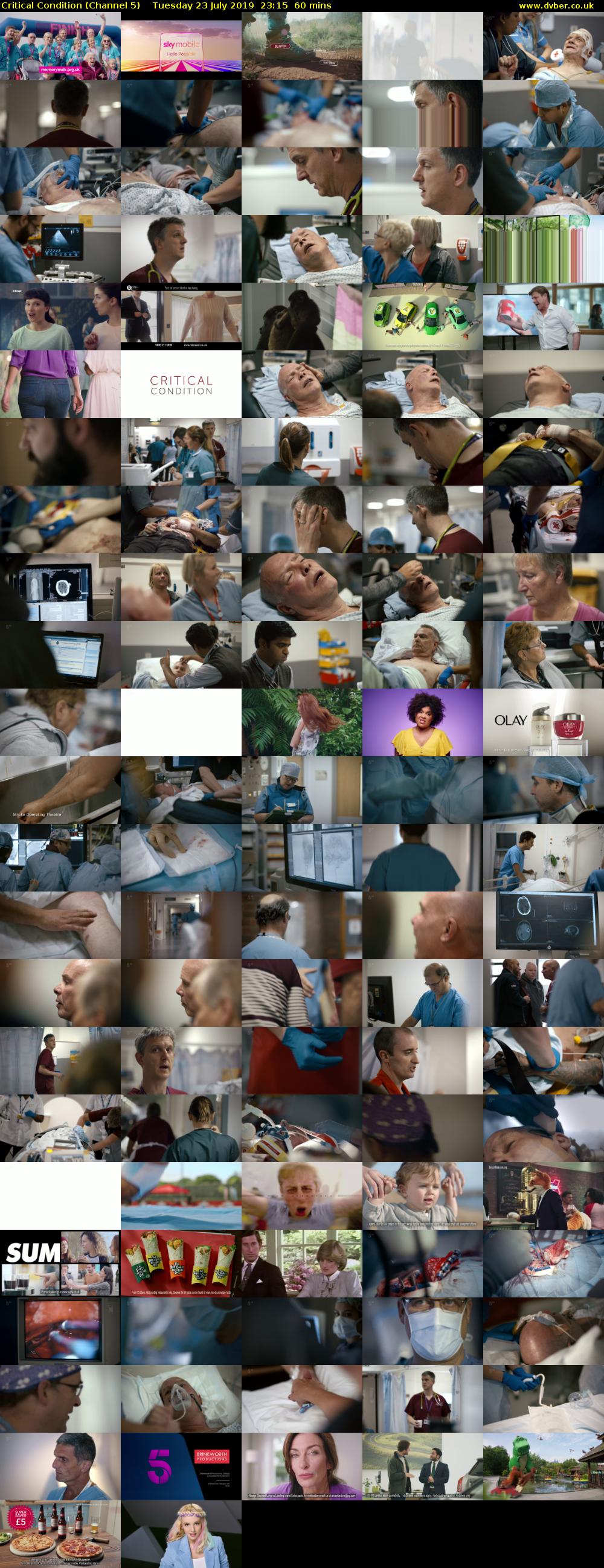 Critical Condition (Channel 5) Tuesday 23 July 2019 23:15 - 00:15