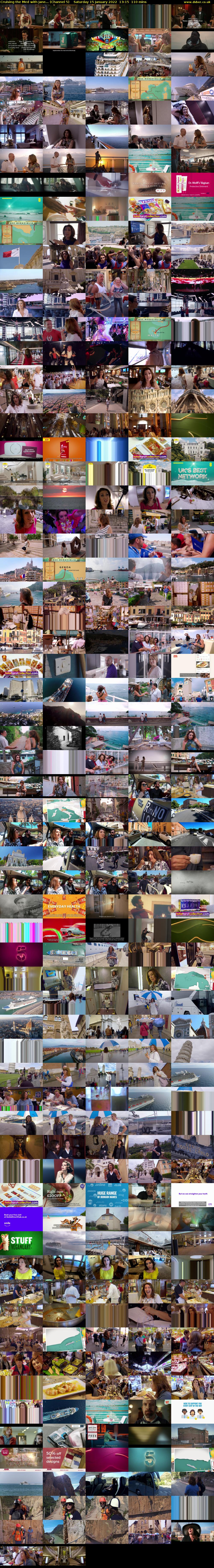 Cruising the Med with Jane... (Channel 5) Saturday 15 January 2022 13:15 - 15:05