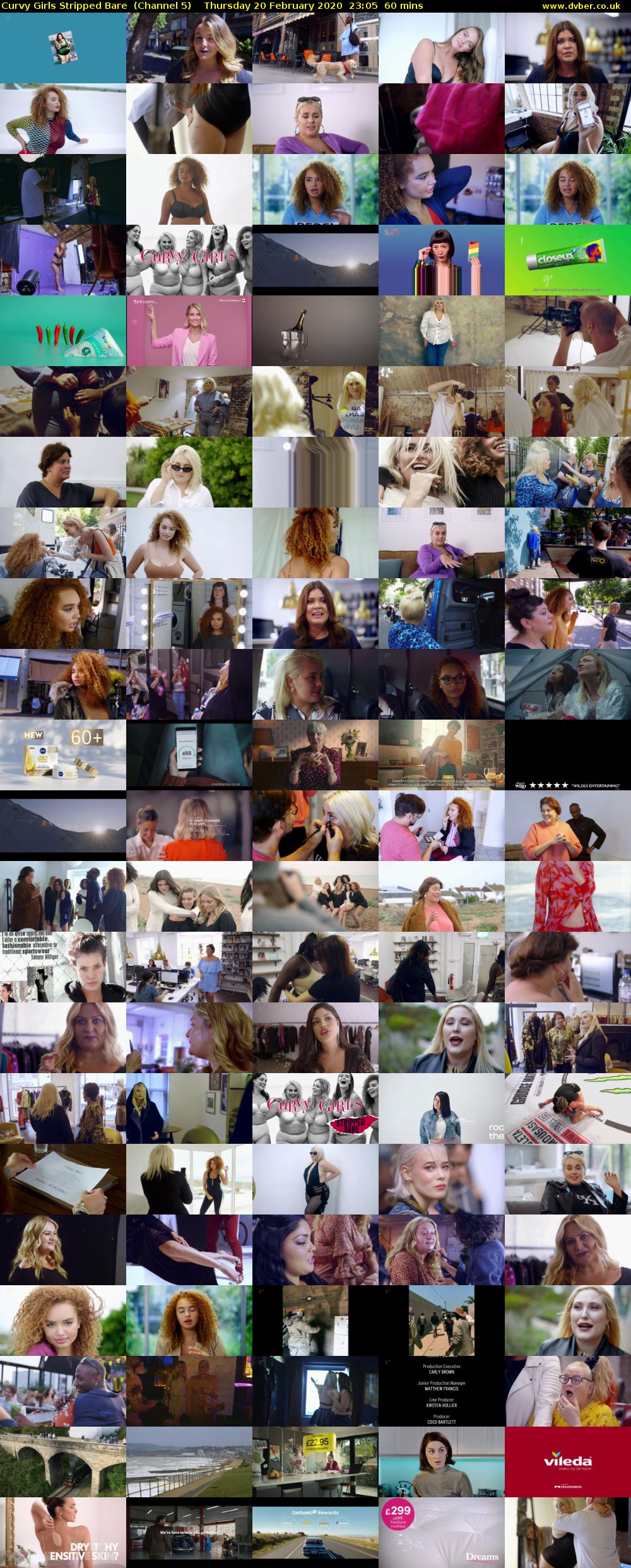 Curvy Girls Stripped Bare  (Channel 5) Thursday 20 February 2020 23:05 - 00:05