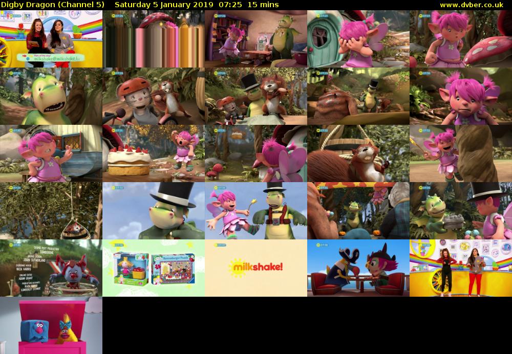 Digby Dragon (Channel 5) Saturday 5 January 2019 07:25 - 07:40