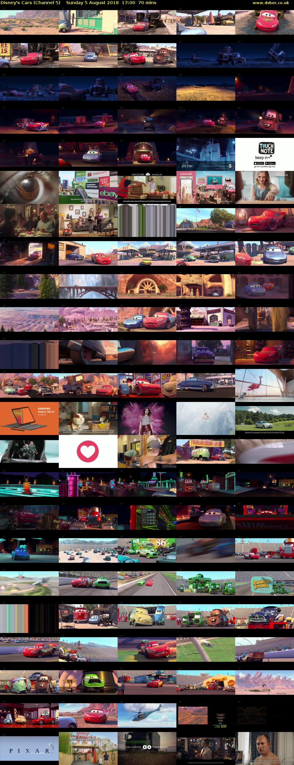 Disney's Cars (Channel 5) Sunday 5 August 2018 17:00 - 18:10