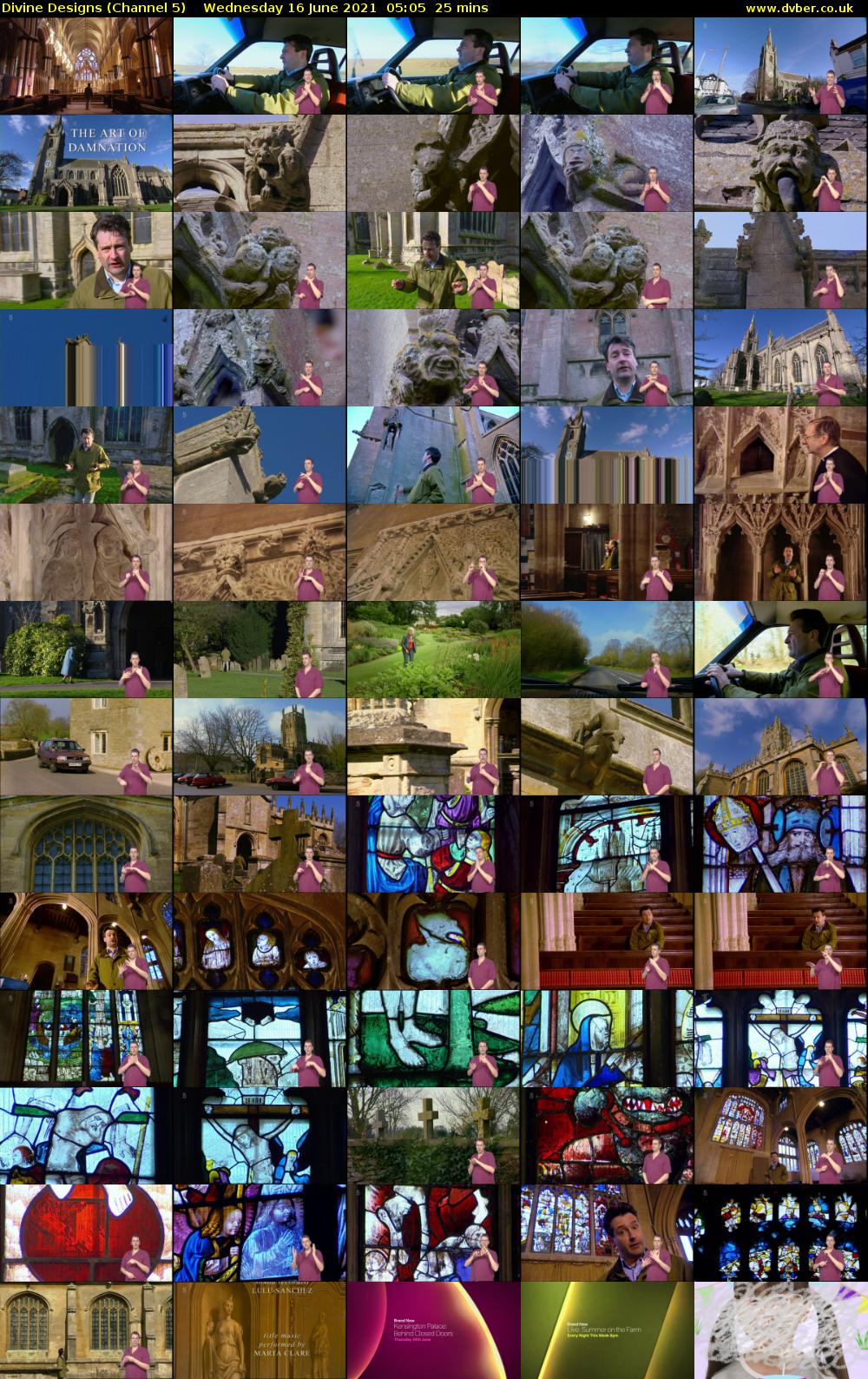 Divine Designs (Channel 5) Wednesday 16 June 2021 05:05 - 05:30