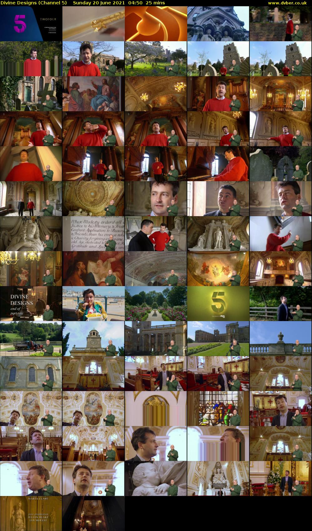 Divine Designs (Channel 5) Sunday 20 June 2021 04:50 - 05:15