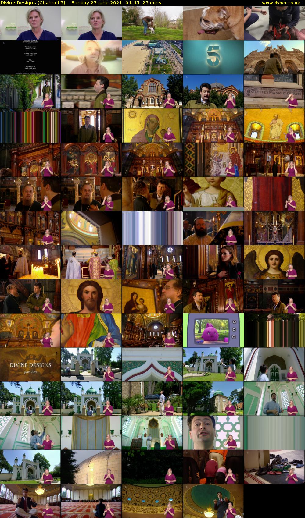 Divine Designs (Channel 5) Sunday 27 June 2021 04:45 - 05:10