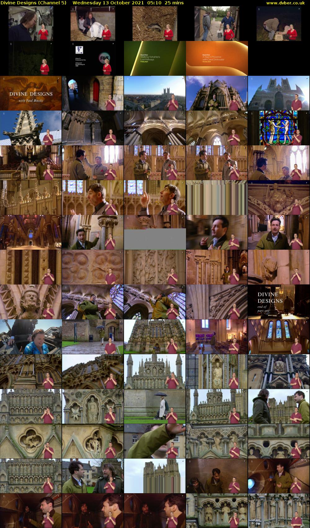 Divine Designs (Channel 5) Wednesday 13 October 2021 05:10 - 05:35