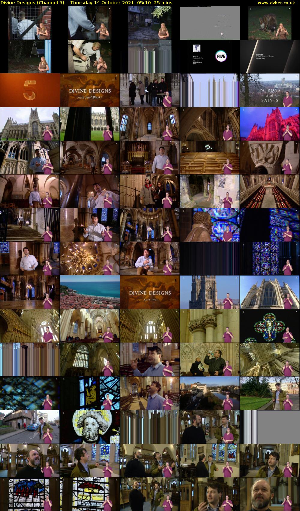 Divine Designs (Channel 5) Thursday 14 October 2021 05:10 - 05:35