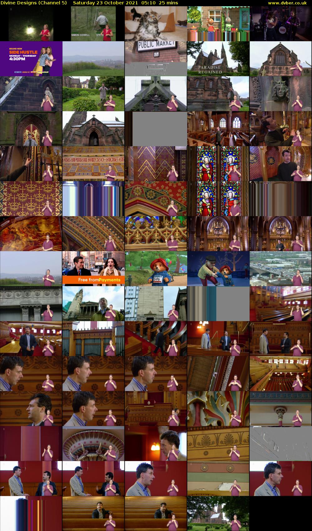 Divine Designs (Channel 5) Saturday 23 October 2021 05:10 - 05:35