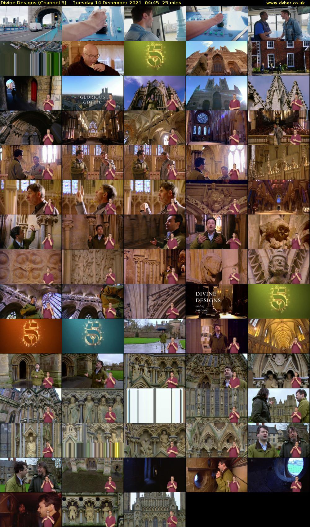 Divine Designs (Channel 5) Tuesday 14 December 2021 04:45 - 05:10
