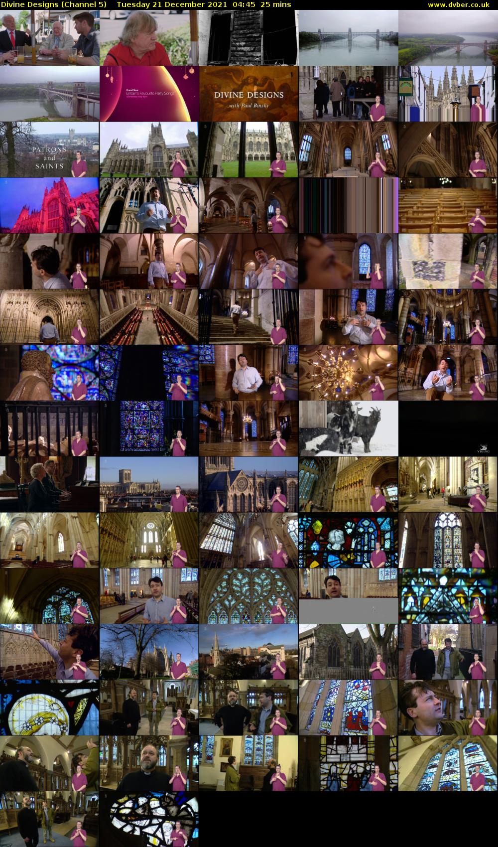 Divine Designs (Channel 5) Tuesday 21 December 2021 04:45 - 05:10