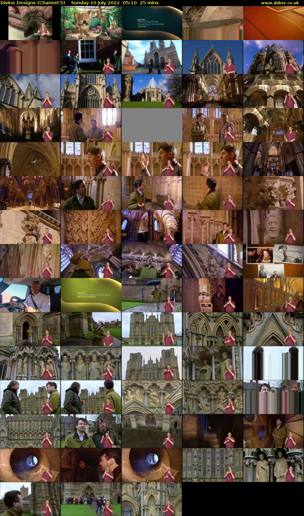 Divine Designs (Channel 5) Sunday 10 July 2022 05:10 - 05:35