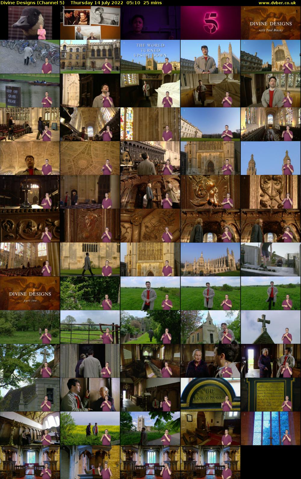 Divine Designs (Channel 5) Thursday 14 July 2022 05:10 - 05:35