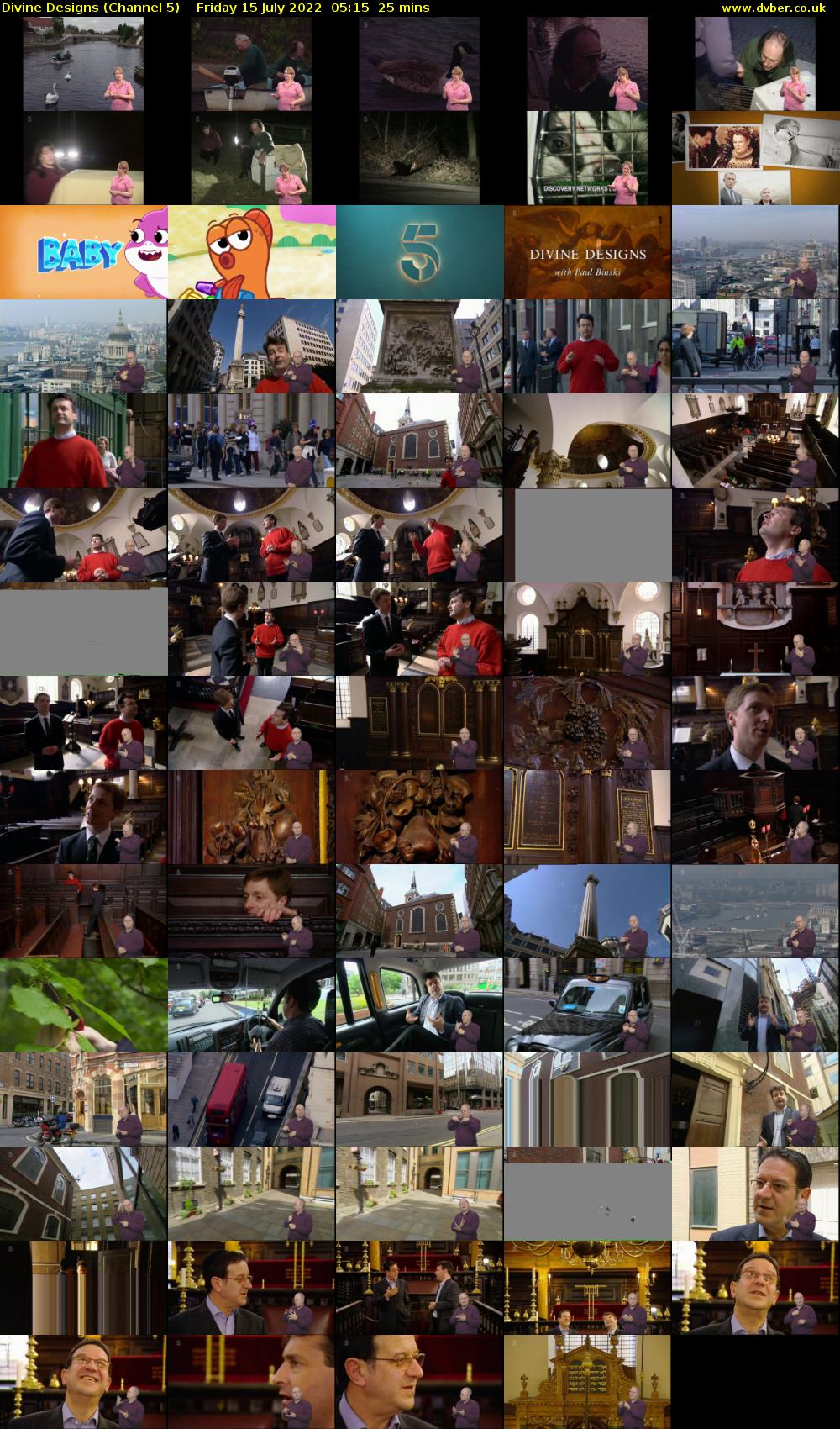 Divine Designs (Channel 5) Friday 15 July 2022 05:15 - 05:40