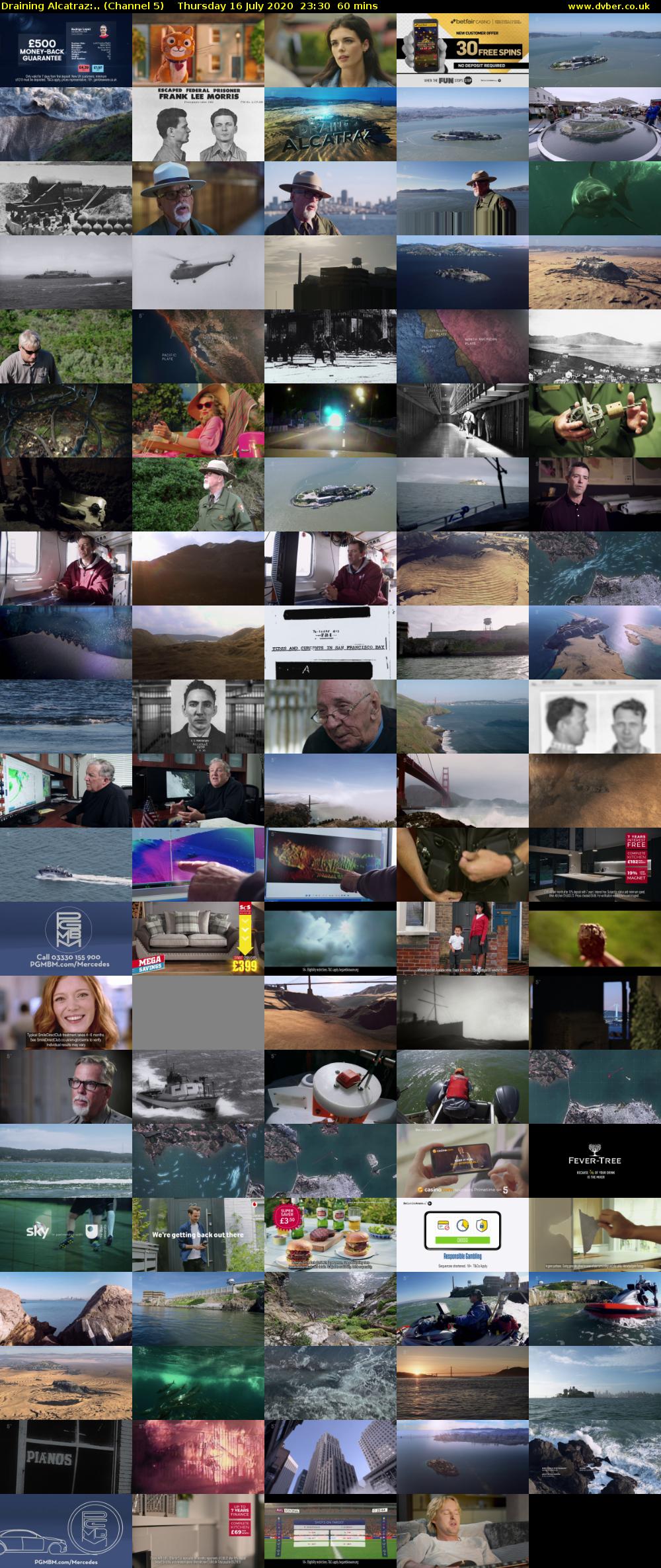 Draining Alcatraz:.. (Channel 5) Thursday 16 July 2020 23:30 - 00:30