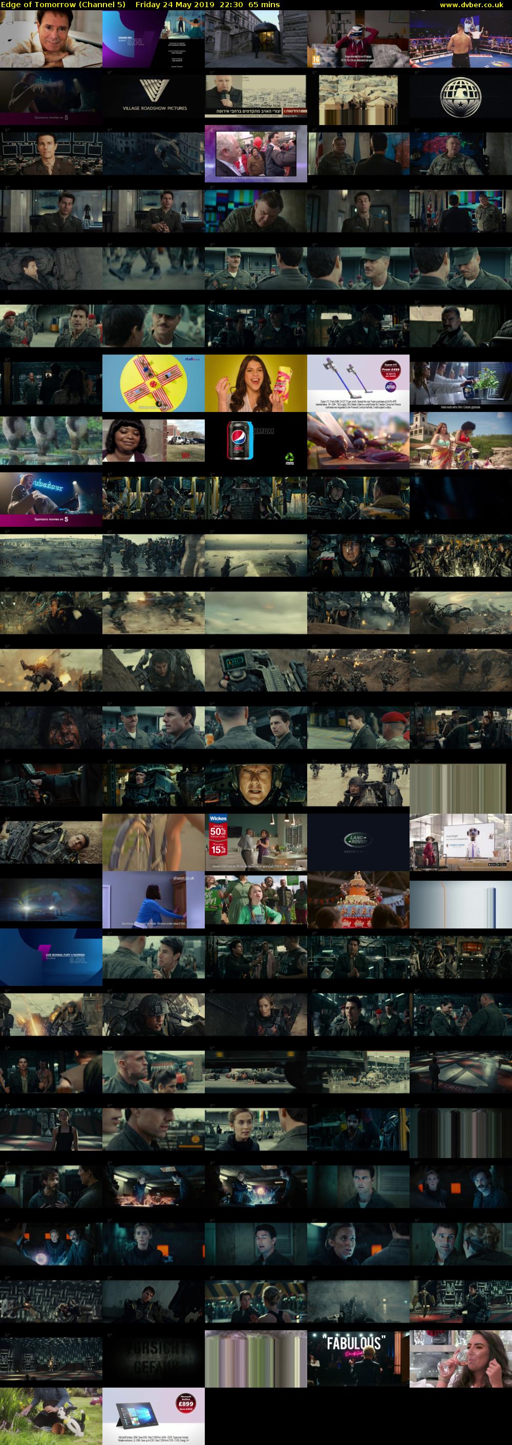 Edge of Tomorrow (Channel 5) Friday 24 May 2019 22:30 - 23:35