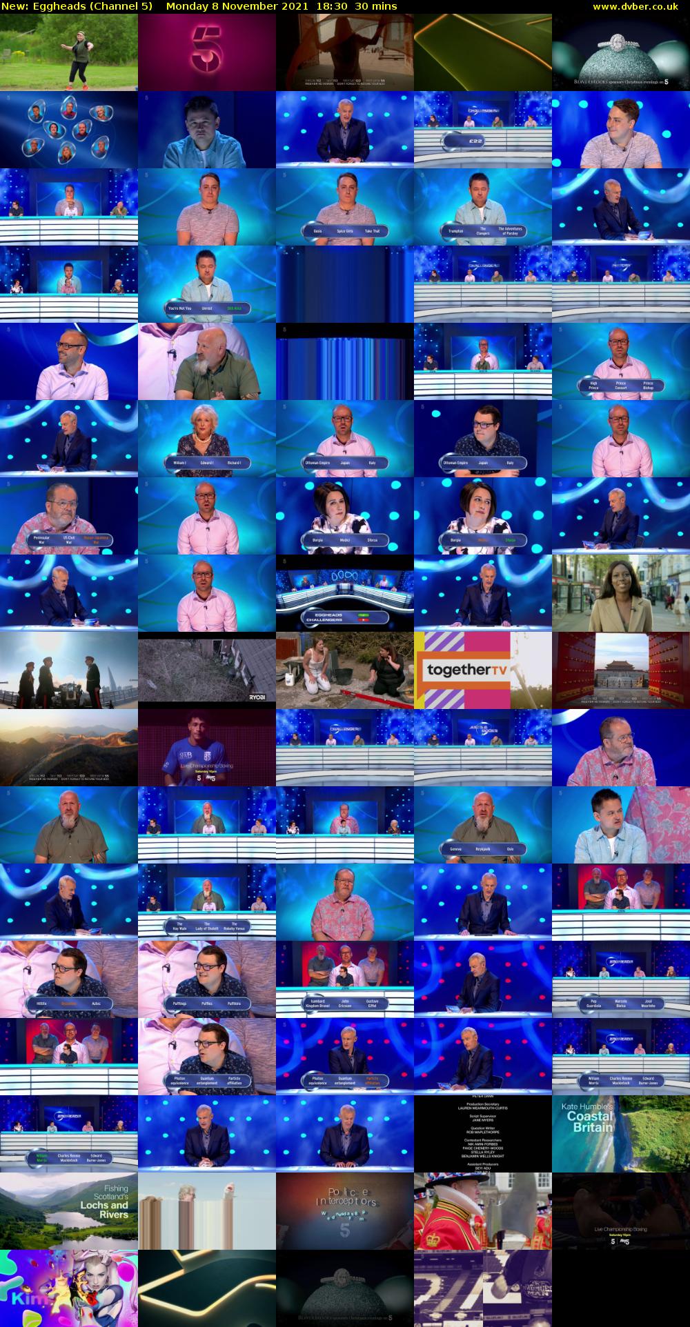 Eggheads (Channel 5) Monday 8 November 2021 18:30 - 19:00