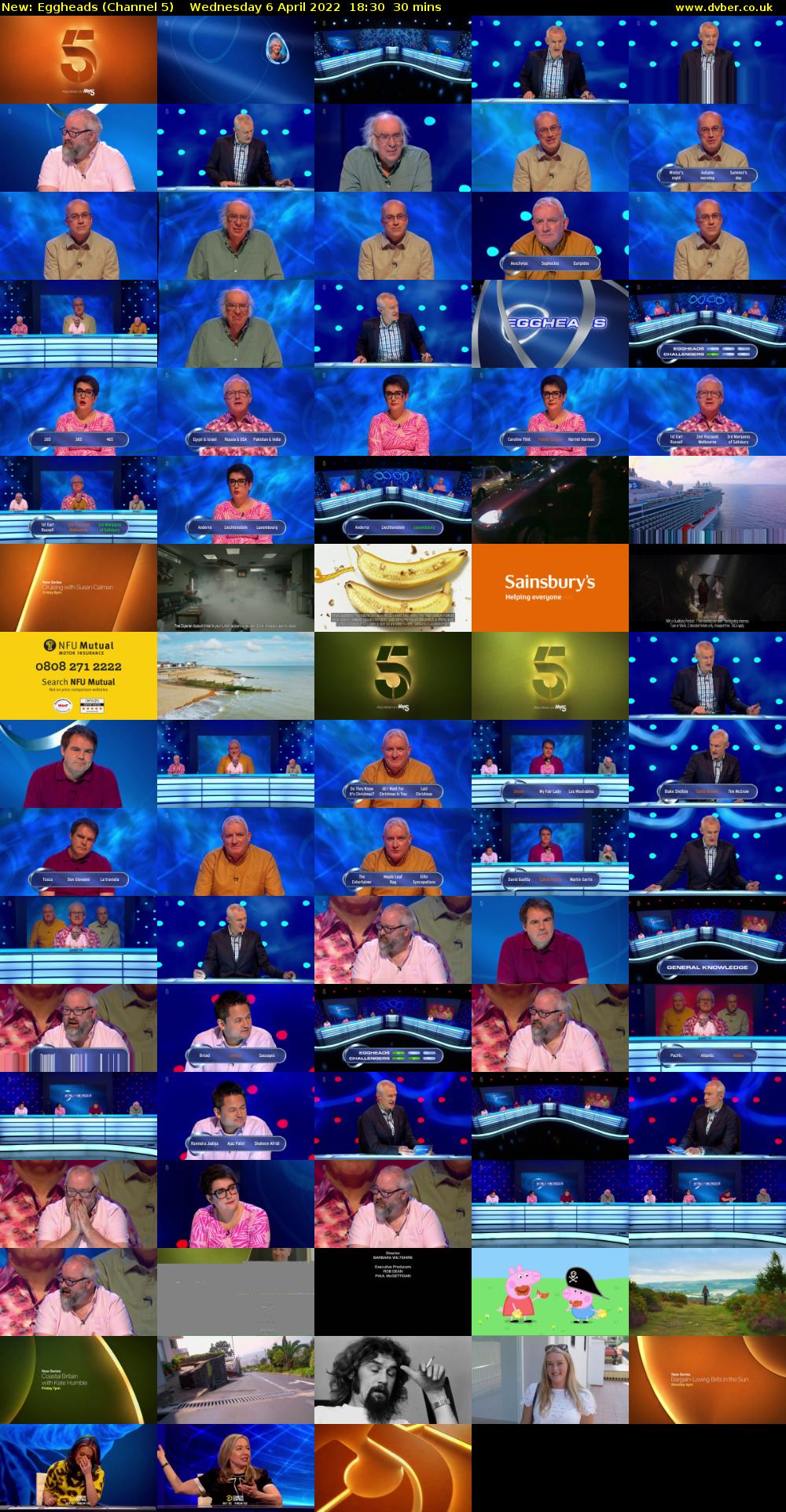 Eggheads (Channel 5) Wednesday 6 April 2022 18:30 - 19:00