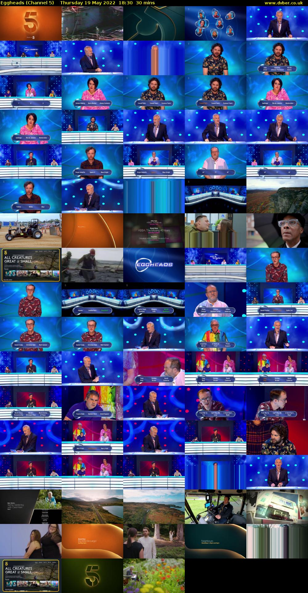 Eggheads (Channel 5) Thursday 19 May 2022 18:30 - 19:00
