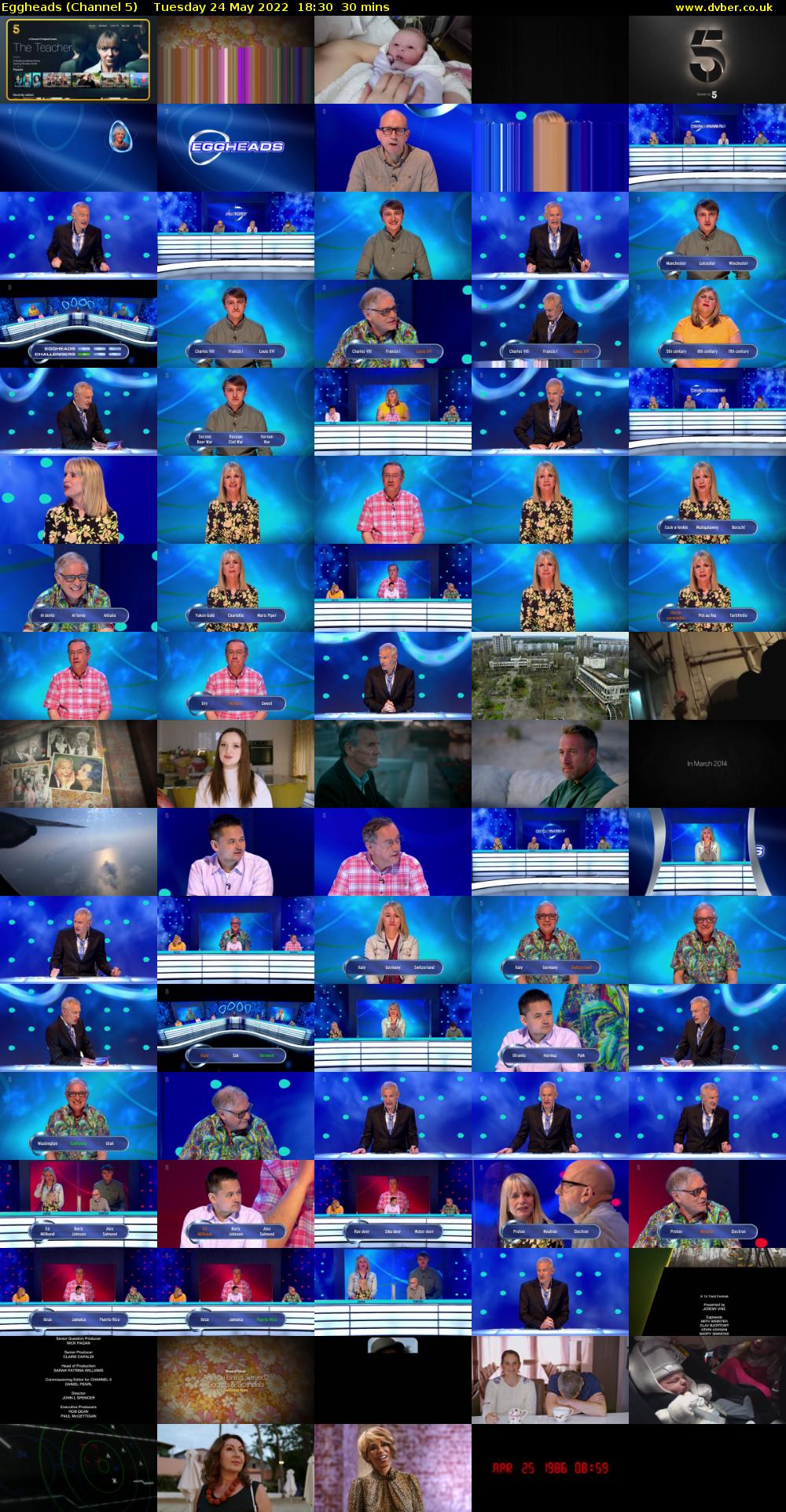 Eggheads (Channel 5) Tuesday 24 May 2022 18:30 - 19:00