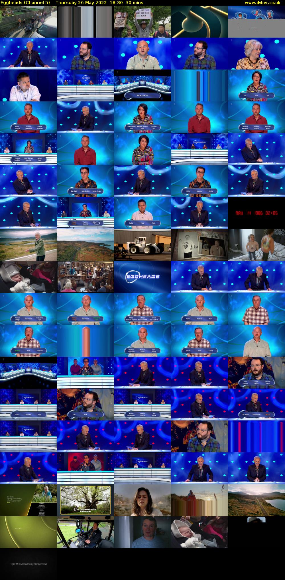 Eggheads (Channel 5) Thursday 26 May 2022 18:30 - 19:00