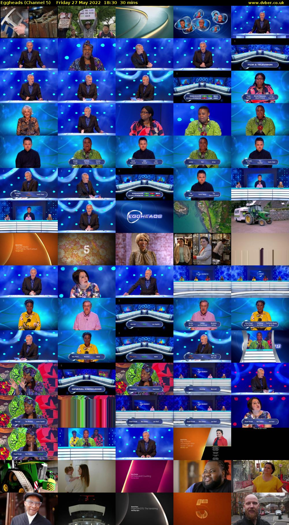Eggheads (Channel 5) Friday 27 May 2022 18:30 - 19:00
