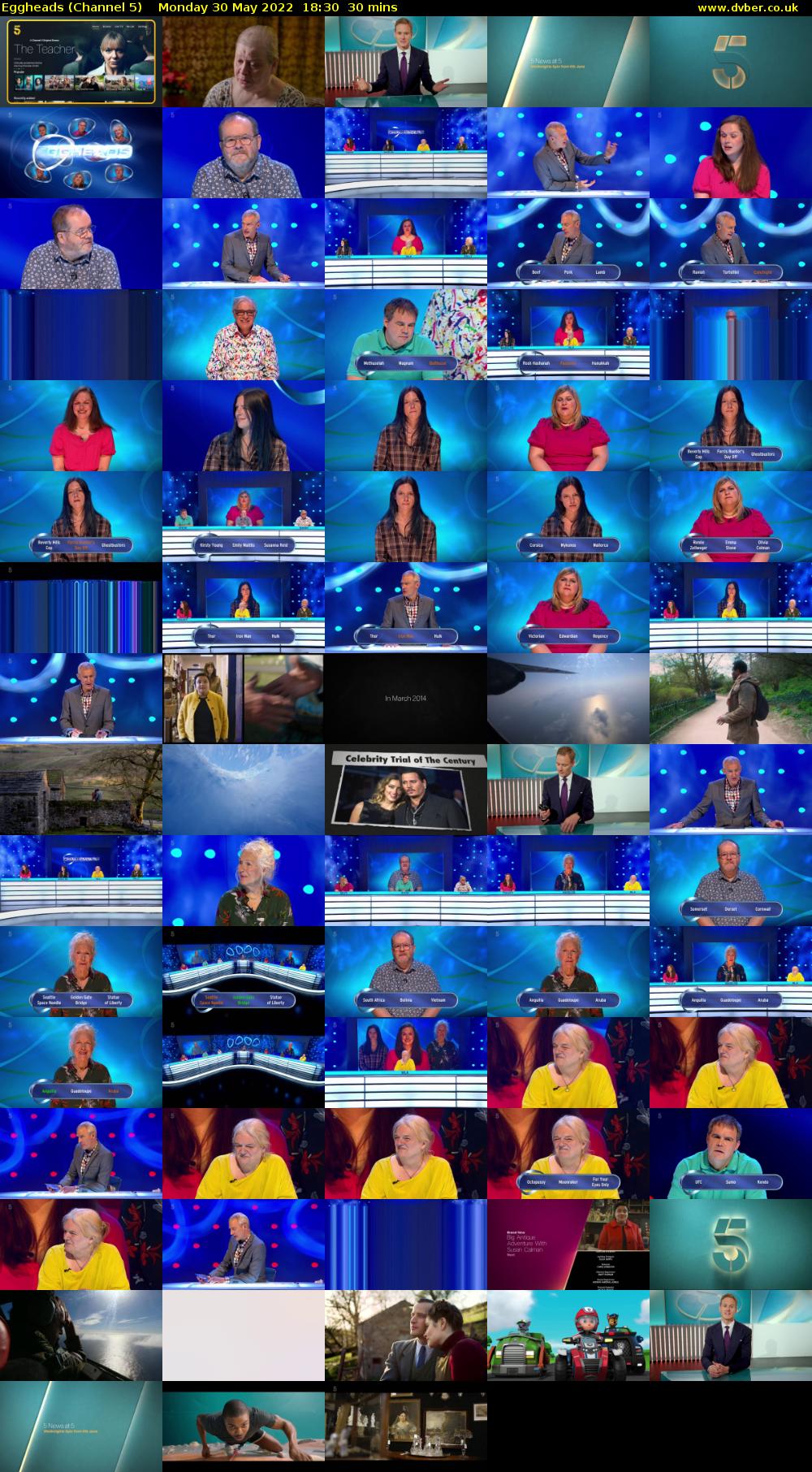 Eggheads (Channel 5) Monday 30 May 2022 18:30 - 19:00