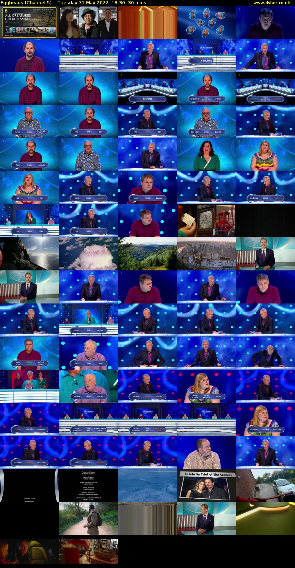 Eggheads (Channel 5) Tuesday 31 May 2022 18:30 - 19:00