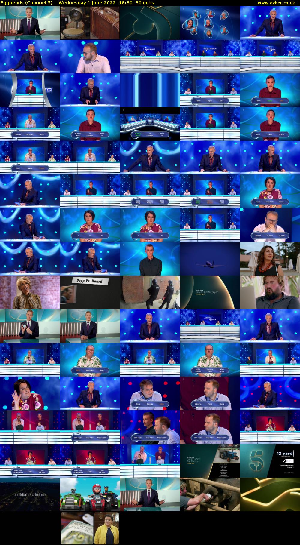 Eggheads (Channel 5) Wednesday 1 June 2022 18:30 - 19:00