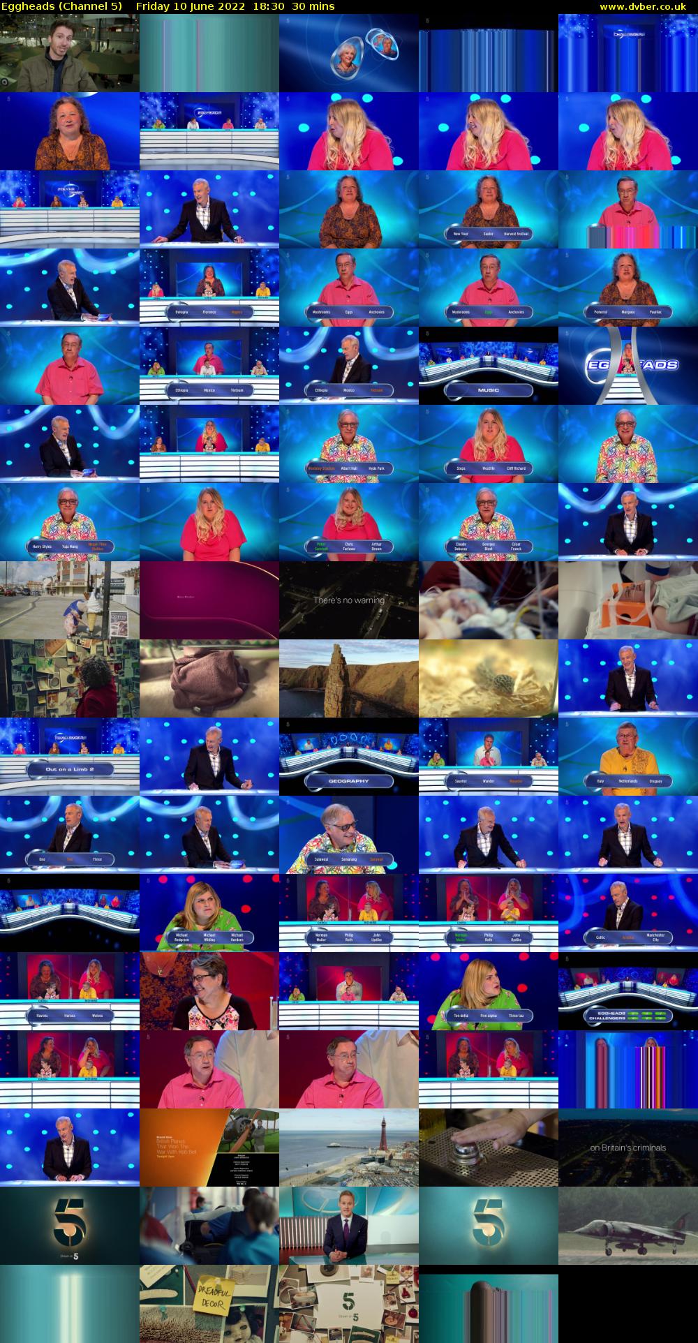 Eggheads (Channel 5) Friday 10 June 2022 18:30 - 19:00