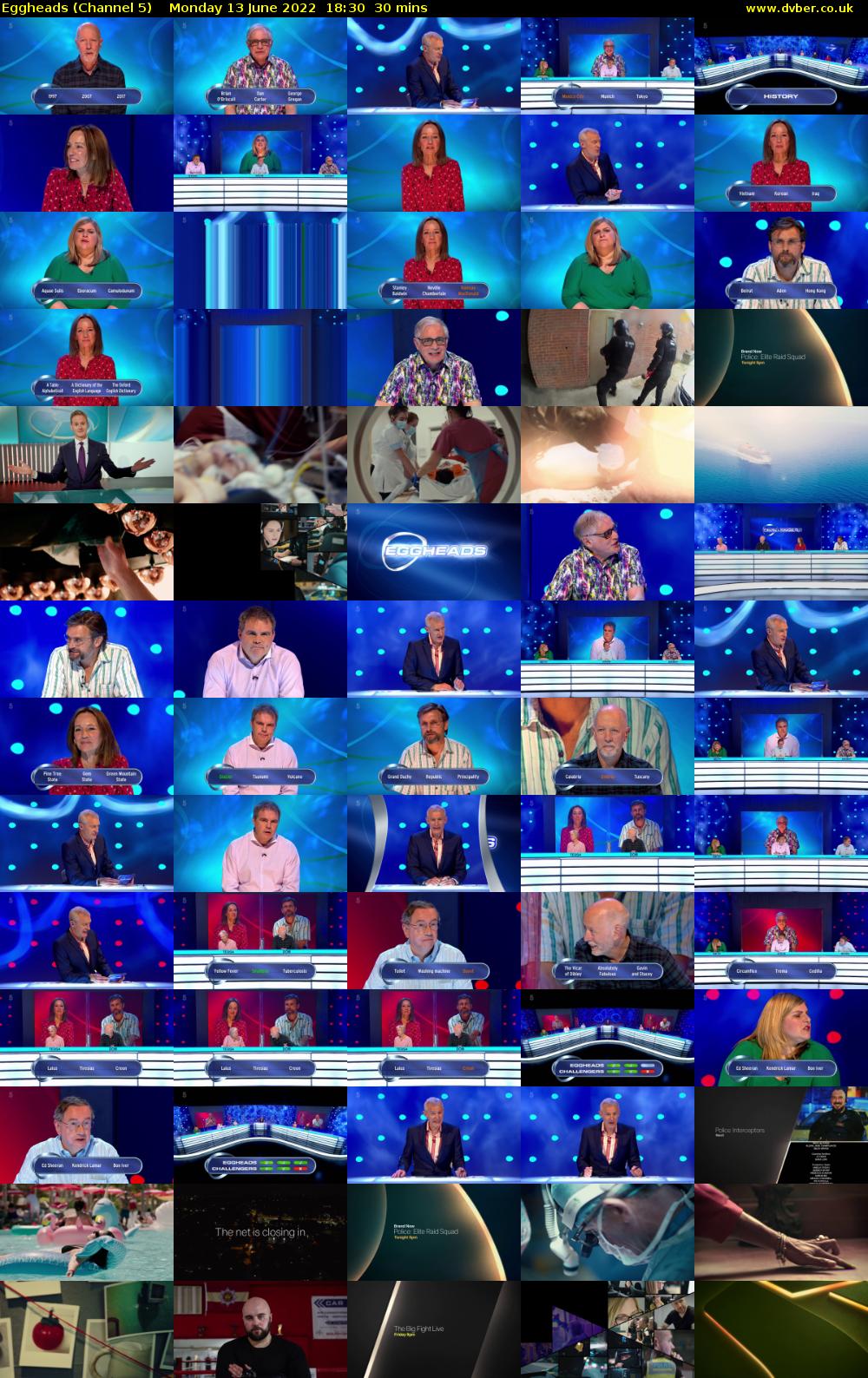 Eggheads (Channel 5) Monday 13 June 2022 18:30 - 19:00