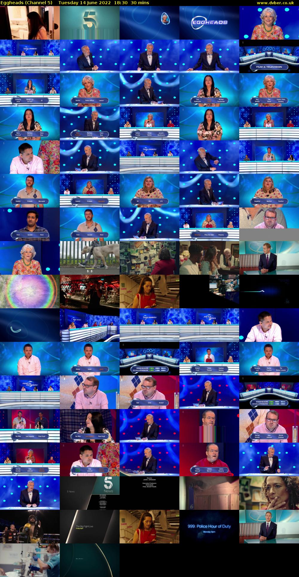 Eggheads (Channel 5) Tuesday 14 June 2022 18:30 - 19:00