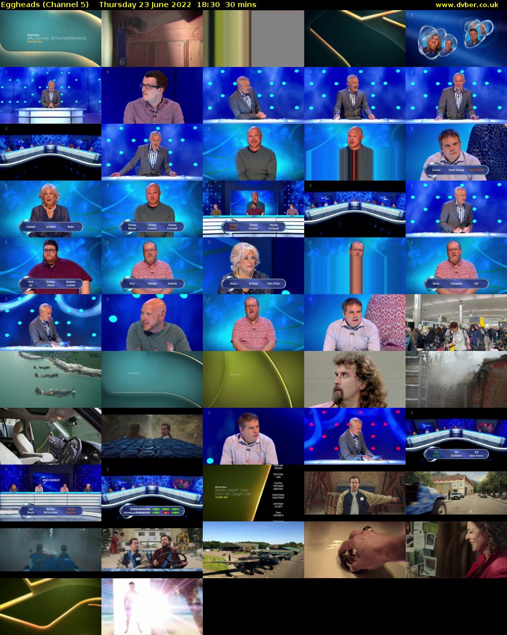 Eggheads (Channel 5) Thursday 23 June 2022 18:30 - 19:00