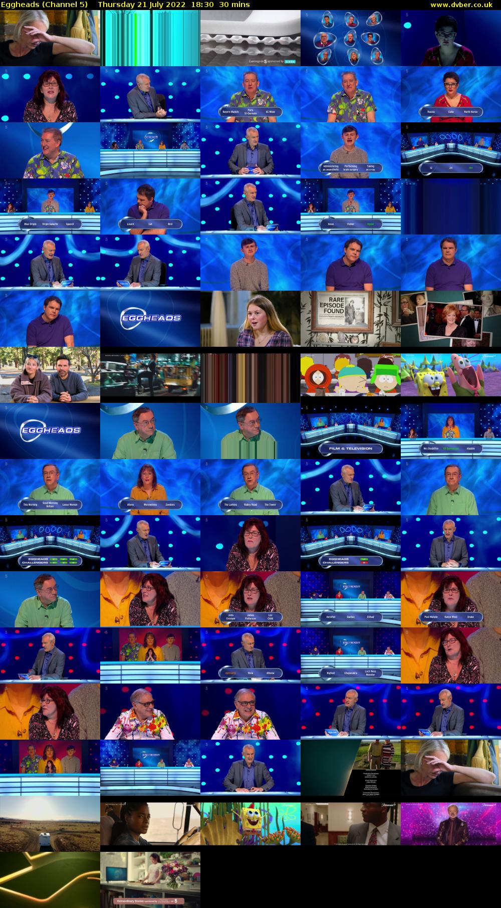 Eggheads (Channel 5) Thursday 21 July 2022 18:30 - 19:00