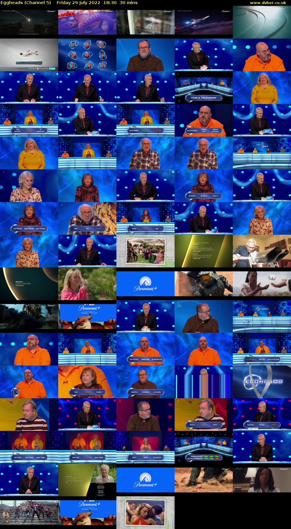 Eggheads (Channel 5) Friday 29 July 2022 18:30 - 19:00