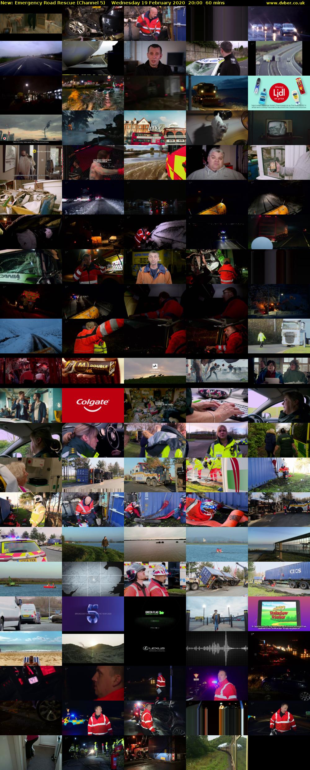 Emergency Road Rescue (Channel 5) Wednesday 19 February 2020 20:00 - 21:00