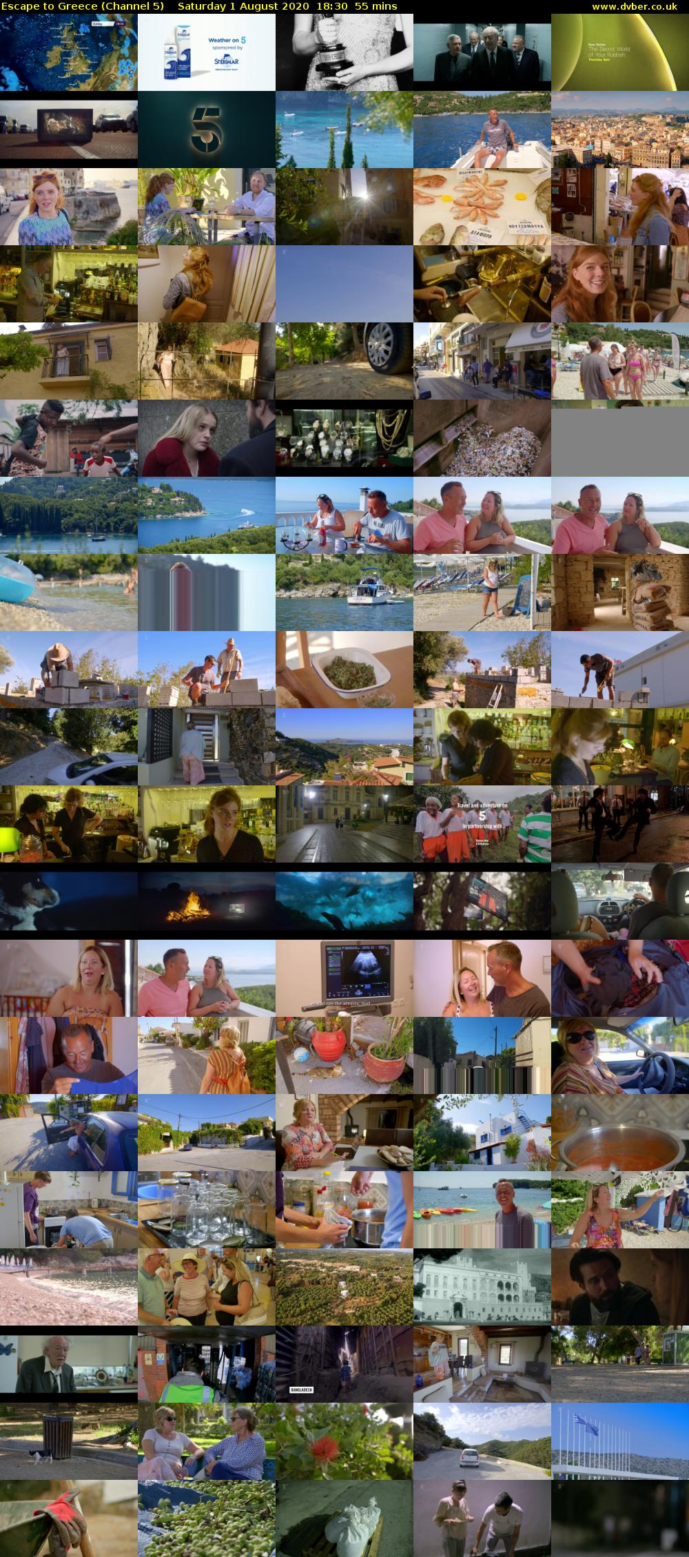 Escape to Greece (Channel 5) Saturday 1 August 2020 18:30 - 19:25