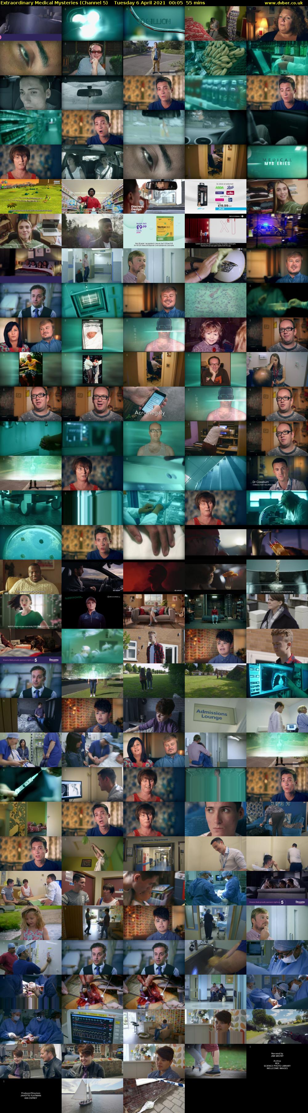 Extraordinary Medical Mysteries (Channel 5) Tuesday 6 April 2021 00:05 - 01:00
