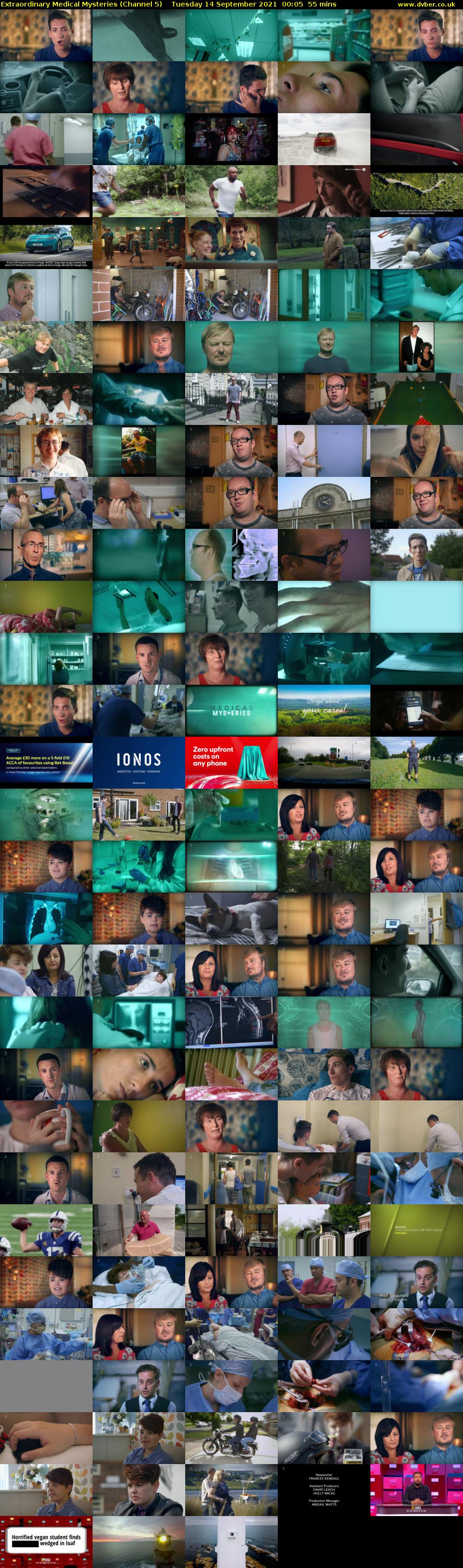 Extraordinary Medical Mysteries (Channel 5) Tuesday 14 September 2021 00:05 - 01:00