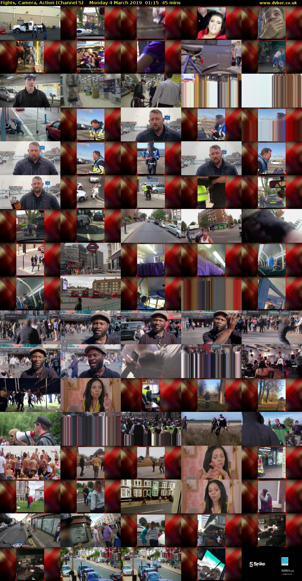 Fights, Camera, Action (Channel 5) Monday 4 March 2019 01:15 - 02:00