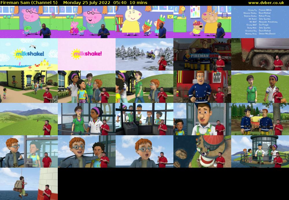 Fireman Sam (Channel 5) Monday 25 July 2022 05:40 - 05:50